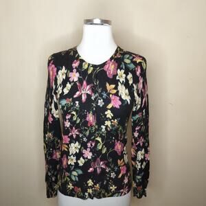 Charter Club Floral Cashmere Cardigan Sweater